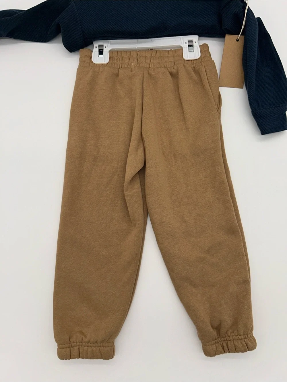 Stitch & Stone Kids 4T Navy Shirt & Tan Jogger Outfit Set